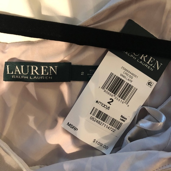 Ralph Lauren Khaki/White A Line Sleeveless Dress - Picture 3 of 3